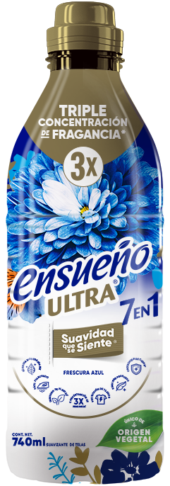 Suavizante de ropa Ensueño Ultra 1 en 7 Frescura Azul 740ml